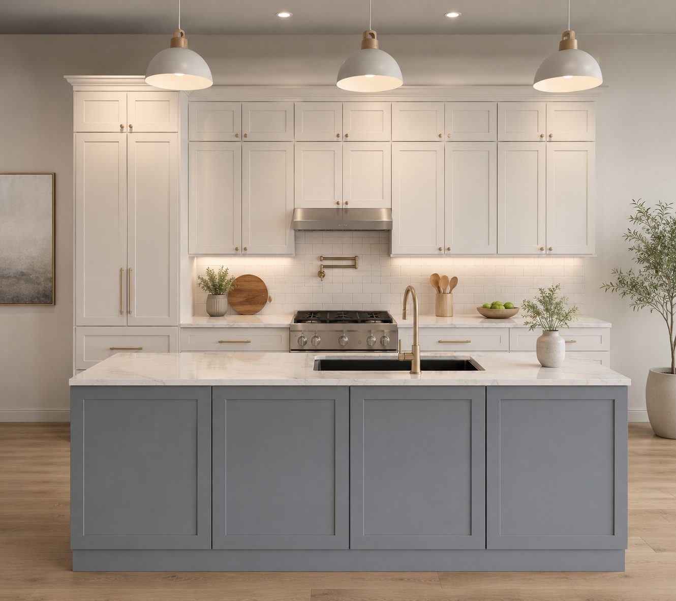 White & Gray Shaker kitchen